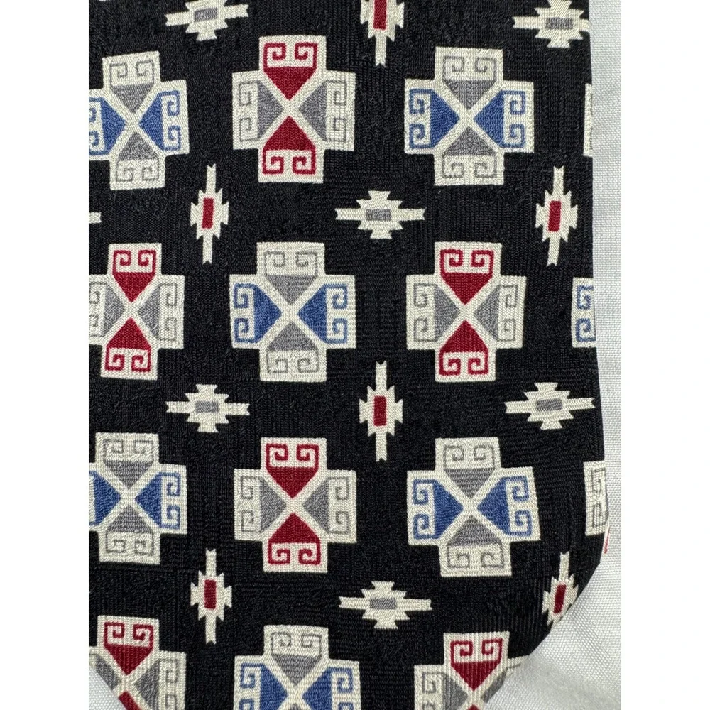 XMI for Nordstrom Black Geometric Pattern‎ Silk Blend Necktie